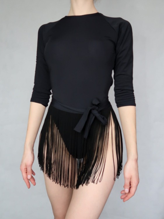 spódnica z frędzlami pole dance czarna exotic