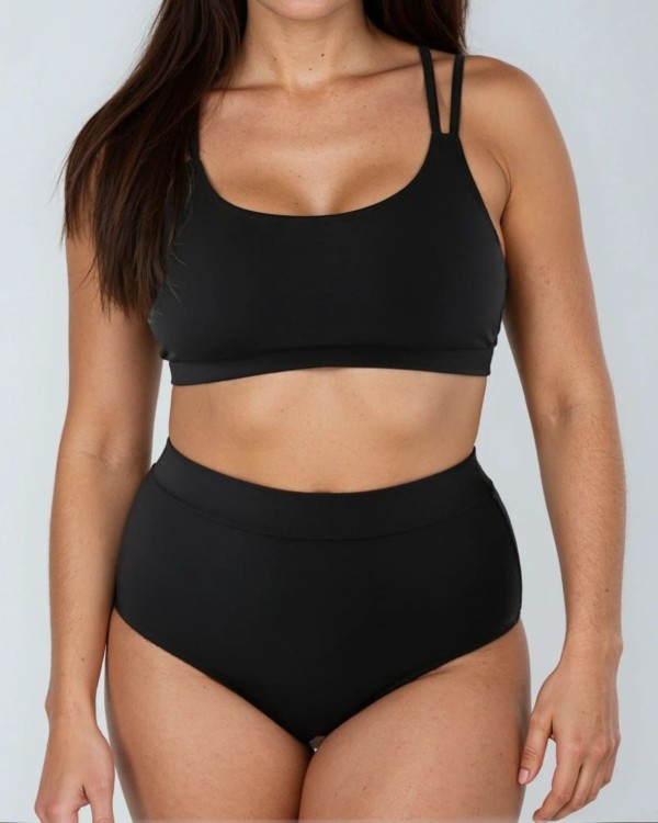 szorty czarne pole dance wysoki stan zakryte pośladki