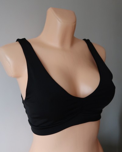 Top pole dance z marszczony czarny outlet M