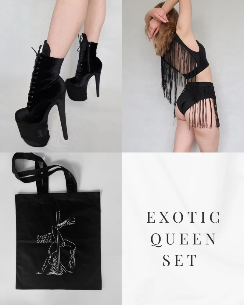 Exotic Queen set pole dance monkey pole wear