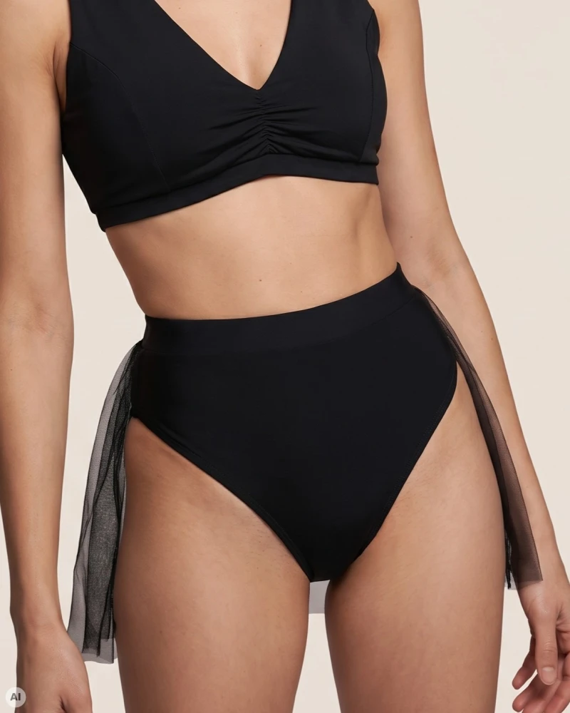 Spódnico-spodenki tiulowe czarne mini