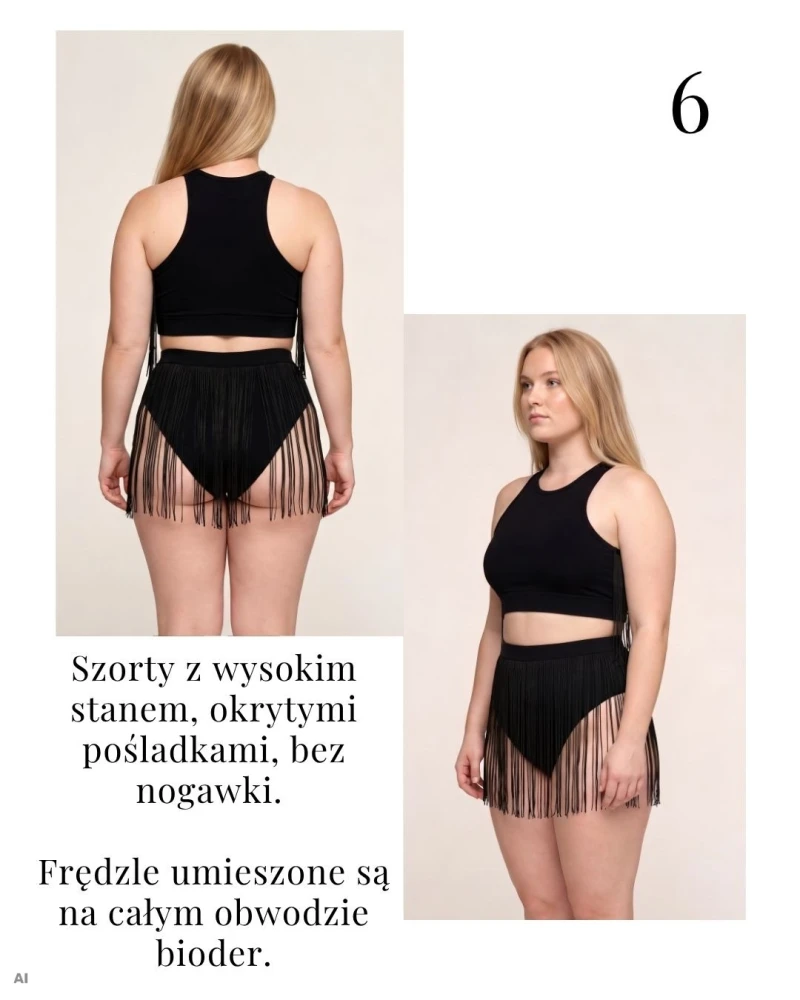Szorty pole dance frędzle Monkey Pole Wear personalizacja exotic