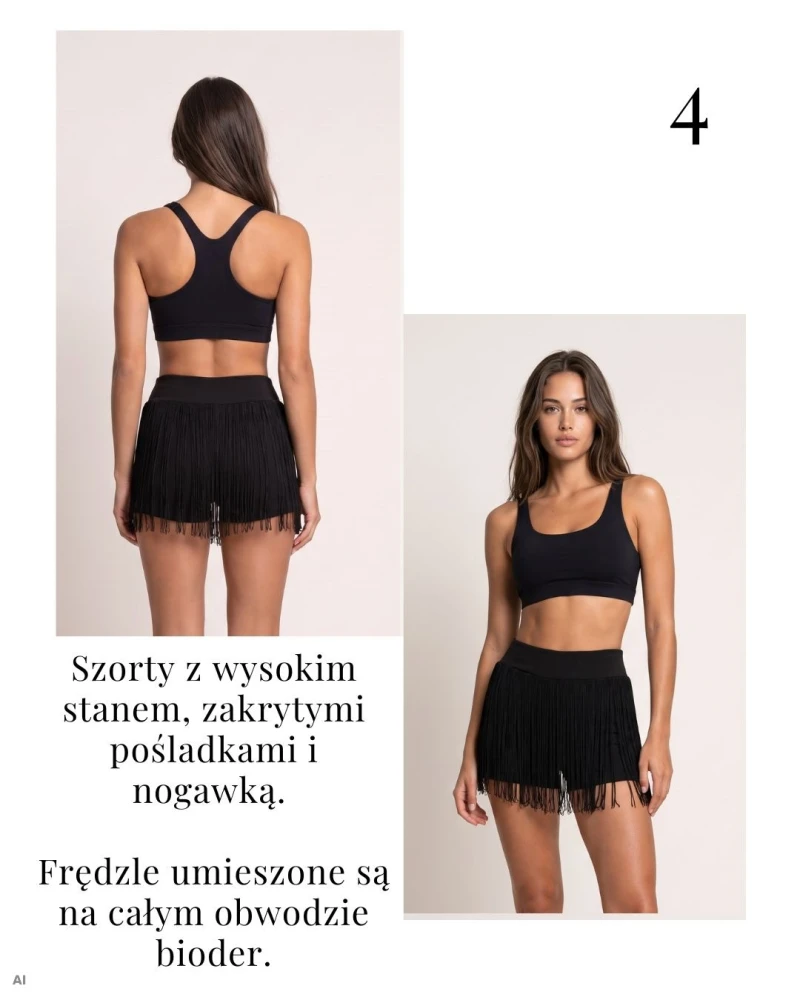 Szorty pole dance frędzle Monkey Pole Wear personalizacja exotic