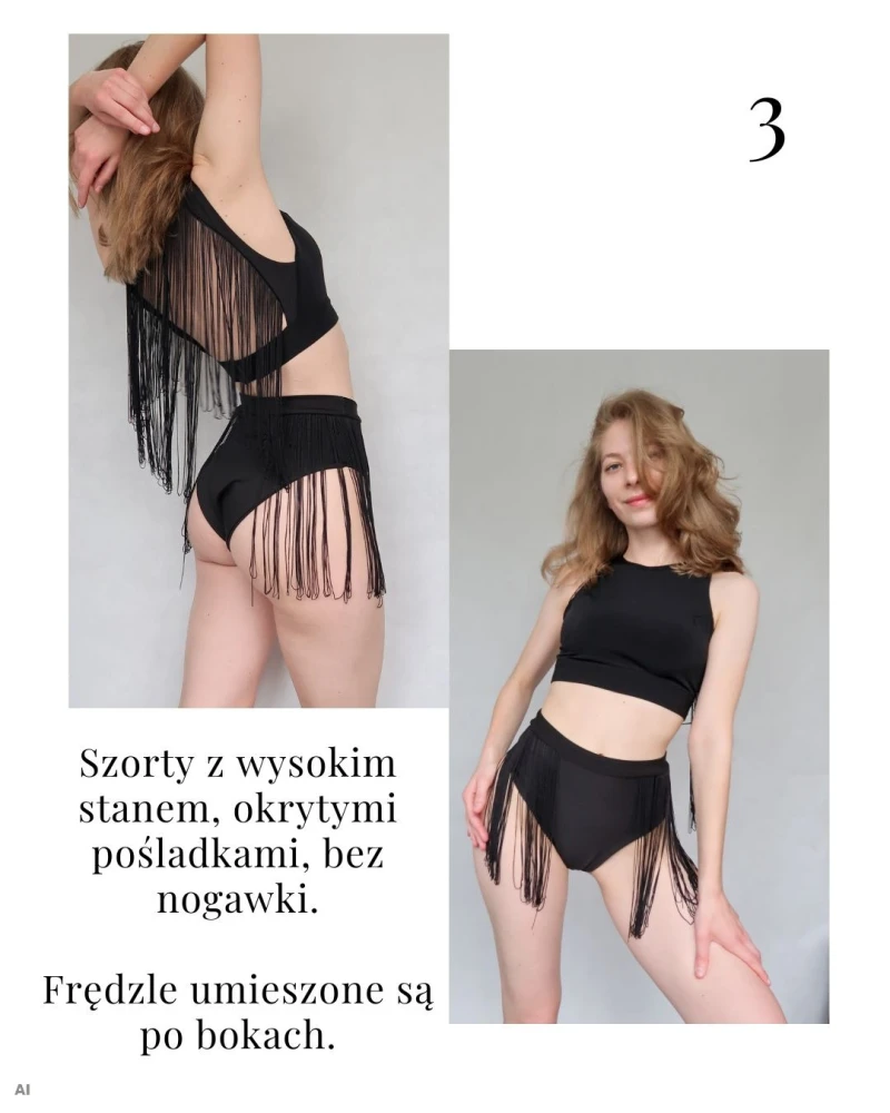 Szorty pole dance frędzle Monkey Pole Wear personalizacja exotic