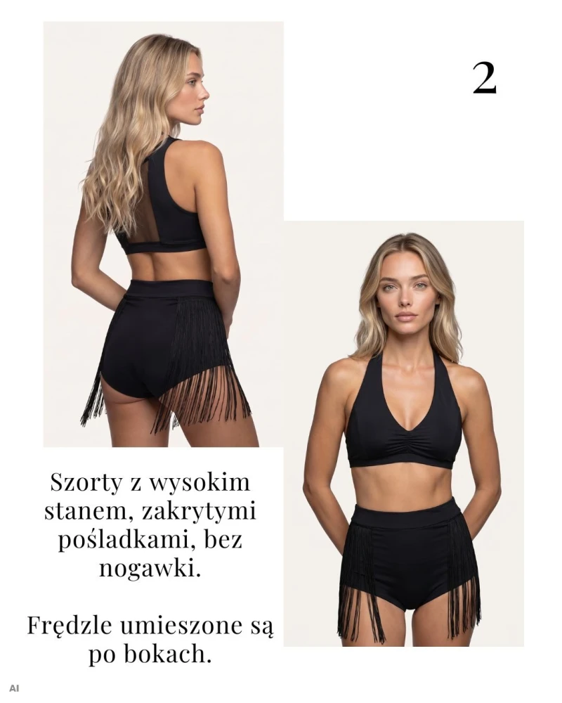 Szorty pole dance frędzle Monkey Pole Wear personalizacja exotic